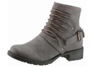 6951715835552 - Große Größen CITY WALK Bikerboots grau Gr36