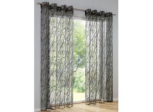 6952540631555 - Gardine HEINE HOME Gardinen Gr 225 cm Multifunktionsband 140 cm grau Transparente Gardinen