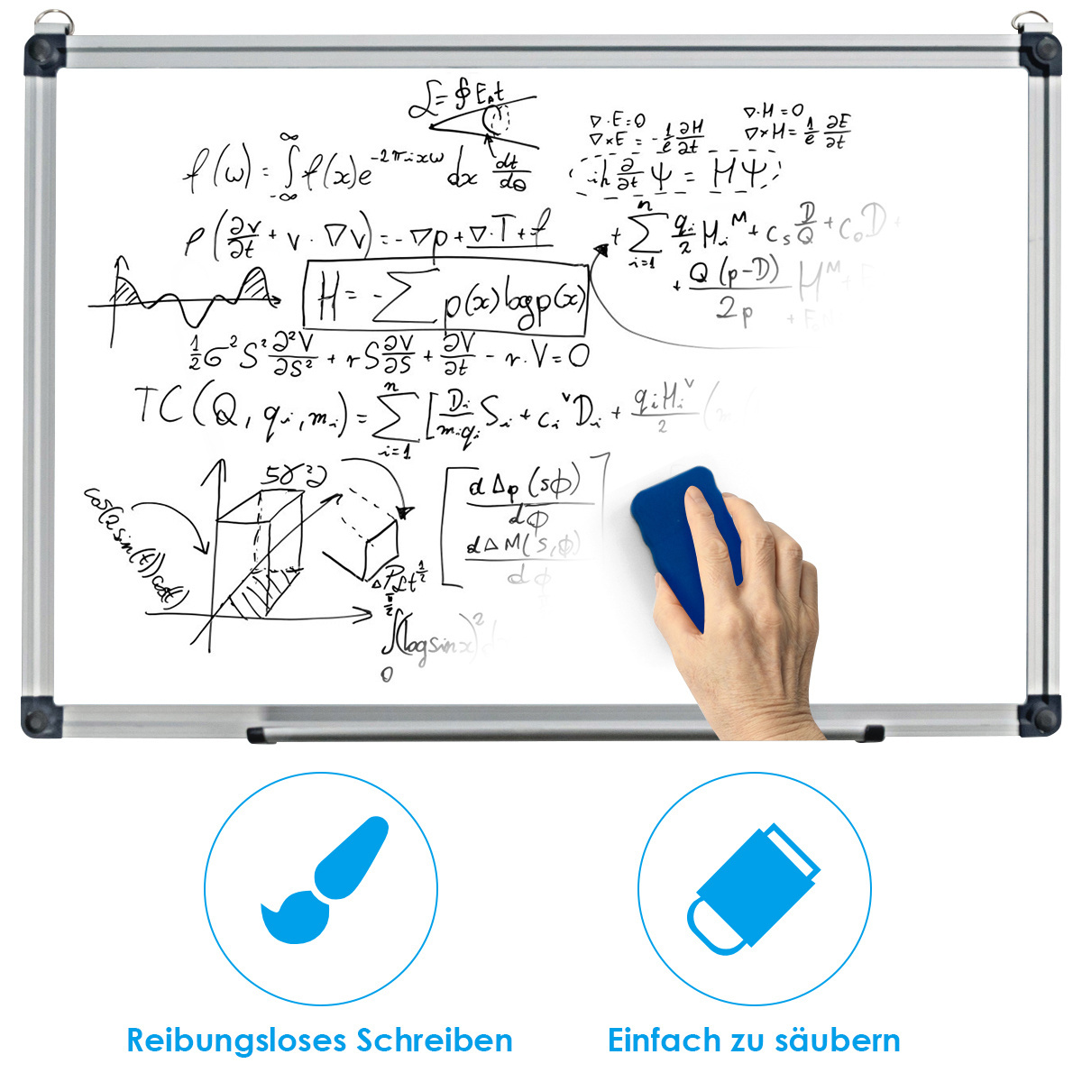 6952938373371 - Whiteboard Magnette Table schreibt Tafel Wandtafel Memoboard mit Aluminiumrahmen 90 x 60 cm