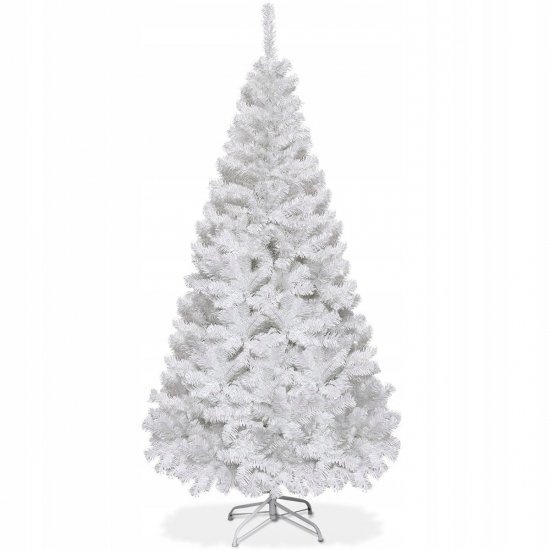 6952938393331 - Costway künstlicher Weihnachtsbaum - mit Ständer - PVC - Metall - 5 kg- 210 cm - weiß