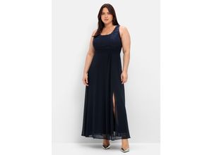 6953123644191 - Große Größen Abendkleid mit floraler Spitze blau Gr40