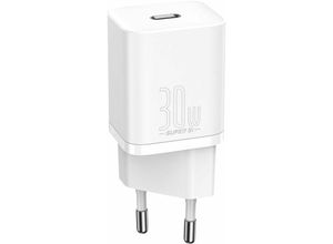 6953156205079 - Awelco - Baseus Super Si 1C Schnellladegerät usb Typ c 30W Power Delivery Quick Charge weiß (CCSUP-J02)