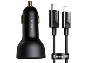 6953156206724 - Superme USB-Schnellladegerät fürs Auto USB-C PPS QC PD + 1 m schwarzes Kabel