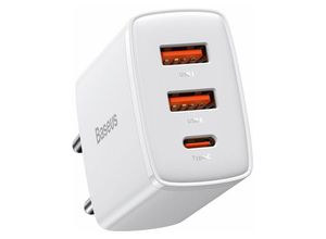 6953156207301 - Baseus Compact Schnellladegerät 2x USB   USB Type C 30W 3A Power Delivery Quick Charge weiß (CCXJ-E02)