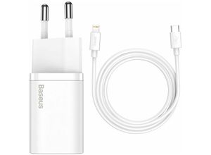 6953156230064 - Baseus Super Si 1C schnelles Ladegerät USB Typ C 20 W Power Delivery + kabel USB Typ C - iPhone 1 m weiß