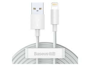 6953156230316 - Baseus 2x Kabel Schnellladen Ladekabel Datenkabel USB - Lightning Power Delivery 24 A 15 m weiß (TZCALZJ-02)