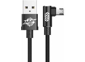 6953156269545 - Mvp Elbow micro usb Doppelseitig Kabel mit L-Form Stecker 2M 15A schwarz (CAMMVP-B01) - Baseus