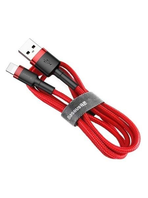 6953156274969 - Cafule Kabel Strapazierfähiges Nylonkabel usb   Lightning QC30 24A 1M Rot (CALKLF-B09) - Baseus