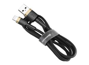 6953156274990 - Cafule Kabel Strapazierfähiges Nylonkabel usb   Lightning QC30 24A 1M Schwarz-Gold (CALKLF-BV1) - Baseus