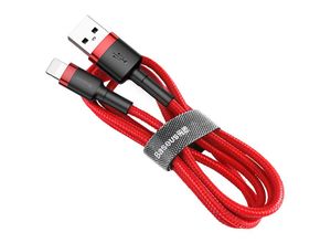 6953156275003 - Basetech - Baseus Cafule Cable durabel Kabel mit Nylon geflochtenes Ladekabel usb   iPhone QC30 15A 2M rot (CALKLF-C09)