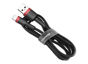 6953156275027 - Baseus Cafule Kabel strapazierfähiges Nylonkabel USB   Lightning QC30 15A 2M schwarz-rot (CALKLF-C19)