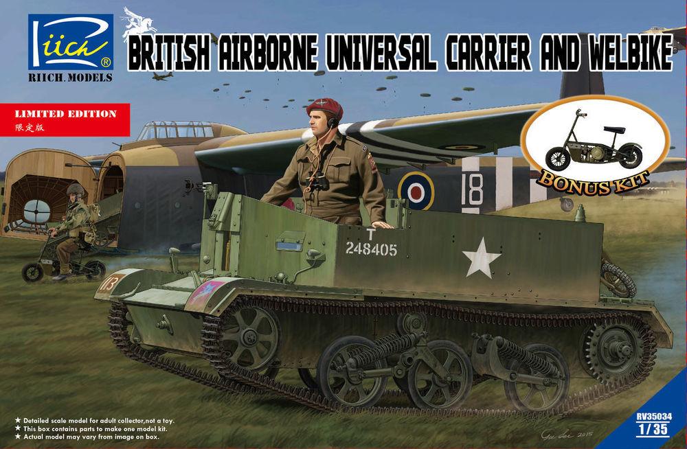 6953391900531 - Riich Models RV35034 - British Airborne Universal CarrierMkIII & Welbike Mk2(Limited Edition in 135