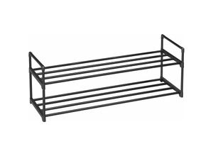 6955880307821 - Songmics - Schuhregal mit 2 Ebenen Schuhaufbewahrung aus Metall für bis zu 10 Paar Schuhe Schuhorganizer für Wohnzimmer Flur und Ankleidezimmer