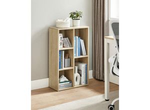 6955880326549 - Vasagle Bücherregal Standregal mit 5 Fächern für Wohnzimmer Arbeitszimmer Kinderzimmer Büro als Raumteiler 50 x 24 x 80 cm eichefarben von