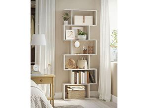 6955880333530 - Vasagle Bücherregal Regal mit 6 Ebenen Standregal Büroregal freistehend Dekoregal zur Präsentation modern für Wohnzimmer Schlafzimmer Büro