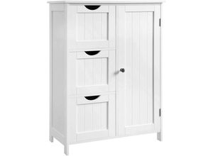 6955880341306 - Songmics - vasagle Badezimmerschrank Badschrank mit 3 großen Schubladen und Einer verstellbaren Regalebene 60 x 30 x 81 cm Weiß von BBC49WT - Weiß