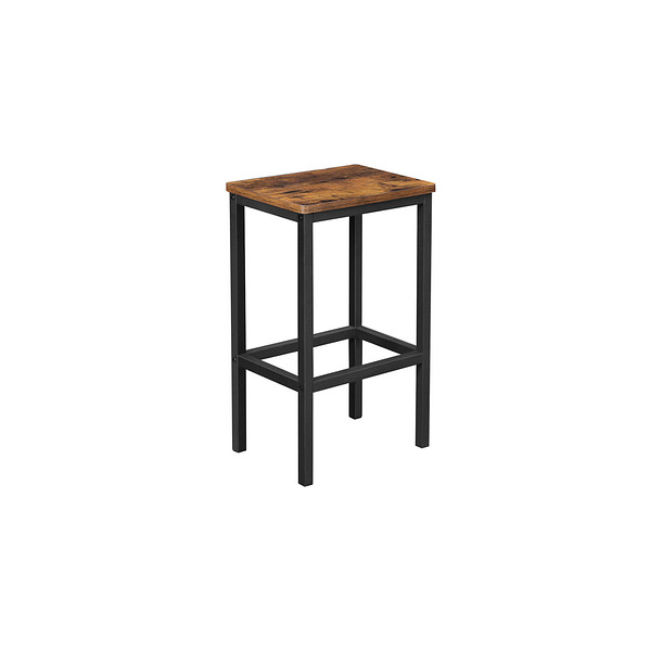 6955880358403 - Barhocker Set mit 2 Barstühlen Küchen-Frühstücksbarhocker mit Fußhocker industriell im Wohnzimmer Partyraum rustikales Braun LBC 65 x 40 x 30 x