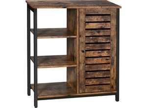 6955880358458 - Songmics - vasagle Kommode Schrank Küchenschrank Sideboard mit 3 Ablagen und Schrank Badezimmerschrank im Industrie-Design Flurregal Wohnzimmer