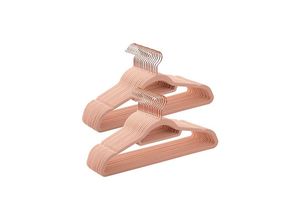 6955880393329 - Samt-Kleiderbügel Set mit 30 Kleiderbügeln rutschfest mit Stange und roségoldenem Haken platzsparend 06 cm dick 435 cm lang für Kleider