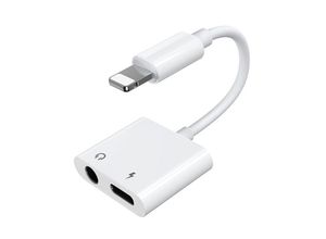 6956116718978 - Adapter Kopfhörer-Splitter iPhone Lightning – Lightning 35 mm Mini-Klinke weiß