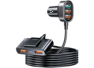 6956116735463 - Joyroom - Auto-Schnellladegerät mit Verlängerungskabel 45W 5xUSB-A schwarz (JR-CL03 Pro)