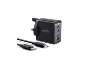 6956116742508 - PD USB-C USB-A 67W GaN-Wandladegerät (UK) + USB-C-Kabel – Schwarz