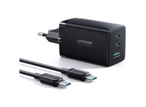 6956116742539 - schnelles GaN-Ladegerät 65 W USB-A 2x USB-C schwarz + USB-C - USB-C-Kabel 100 W 12 m