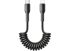 6956116759902 - Schnellladekabel für Auto Joyroom Typ-C zu iPhone Easy-Travel Series 30W 15m gewickelt (schwarz)