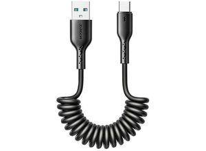 6956116762681 - Schnellladekabel für Auto Joyroom usb-a zu Typ-C Easy-Travel Series 3A 15m gewickelt (schwarz)