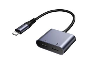 6956116773847 - 2-in-1 Audio adapter SY-L02 Lightning to Double Lightning (black) USB-Hubs - Schwarz