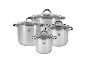 6957221262950 - Xxxl Kochtopfset Renberg Sara  Silber  Metall  8-teilig  16 cm18 cm  29 4 54 88 L29 L4 L54 L88 L  rund  Lfgb  Messskala