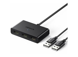 6957303819355 - Ugreen Switch Adapter Schaltbox USB 2 Eingänge - 3 Ausgänge für Tastatur USB Sticks Kartenleser Festplatten Maus schwarz