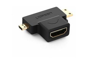 6957303821440 - Ugreen Stecker Adapter HDMI Typ A (weiblich) auf Mini HDMI (männlich)   micro HDMI (männlich) schwarz