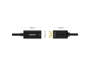 6957303843626 - Ugreen Kabel von DisplayPort (männlich) auf HDMI (weiblich) (unidirektional) 1080P 60Hz 12bit Schwarz (40362)