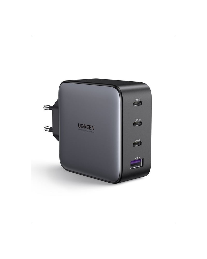 6957303847471 - 40747 USB-A+3xUSB-C 100W GaN Tech Fast Wall Charger EU Black 40747 6957303847471