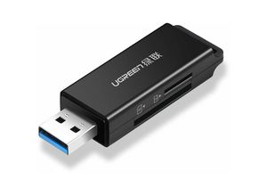 6957303847525 - Tragbarer TF SD-Kartenleser für usb 30 Datenübertragung von bis zu 95 MB s Schwarz (CM104) - Ugreen