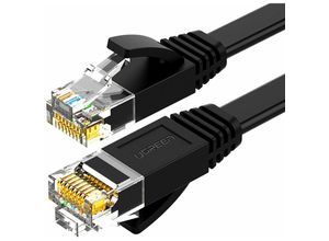 6957303851720 - Flat RJ45 lan Ethernet Kabel Cat 6 05m flaches Netzwerkkabel 1000 Mbps Schwarz (NW102) - Ugreen