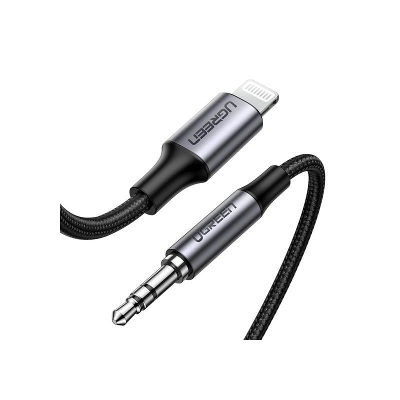 6957303875092 - Ugreen - AUX-Audiokabel für iPhone mfi Lightning – 35 mm Miniklinke 1 m grau