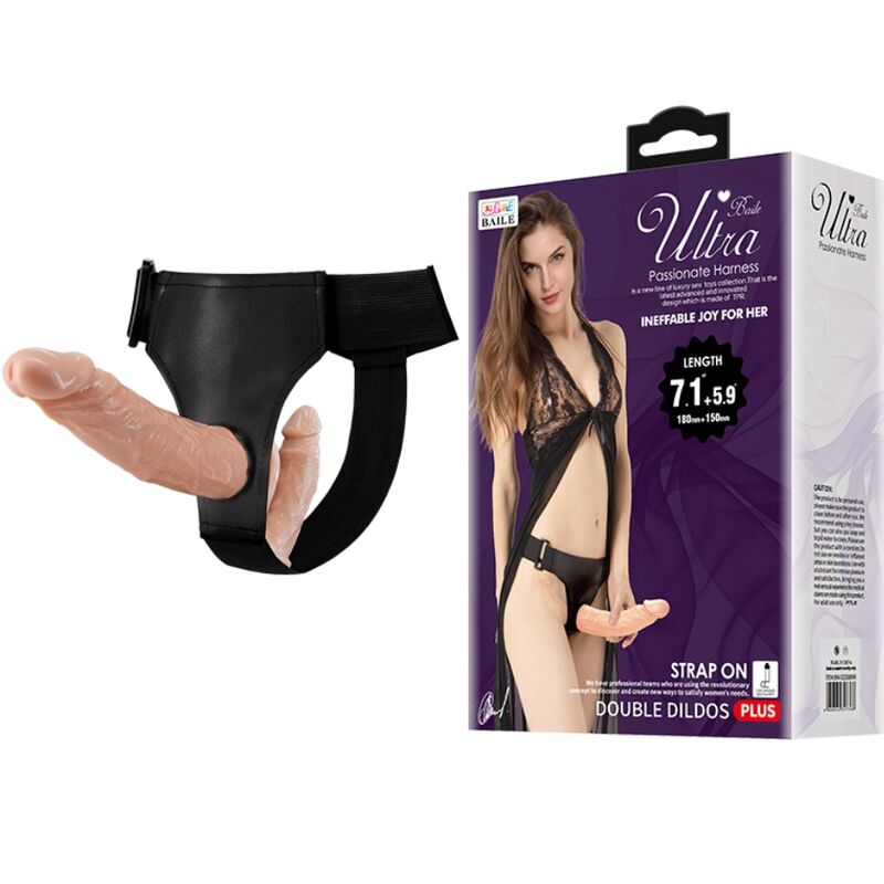 6959532327366 - BAILE - ULTRA LEIDENSCHAFTLICHER DOPPELTE DILDOS MIT HARNESS