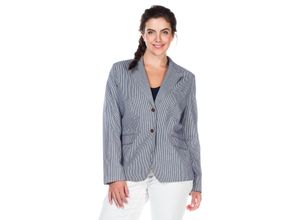 6959737932198 - Große Größen Maritimer Blazer blau-weiß Gr42