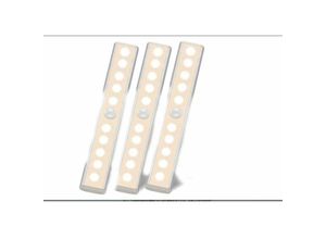 6960953743581 - LED-Lampe mit Bewegungsmelder für den Innenbereich – 3er-Pack 10 LEDs kabellose batteriebetriebene Beleuchtung mit Kleber Unterschranklampe