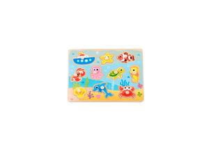 6970090043178 - Tooky Toy Holzpuzzle Marine 11-teilig TY856 10 bunte Puzzleteile ab 18 Monate bunt