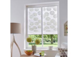 6970292996449 - my home Plissee »BELUM« Lichtschutz ohne Bohren verspannt im Fixmass Ausbrenner Kreise Blumen Klemmträger