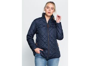 6970370682059 - Große Größen Steppjacke mit hoch schließendem Stehkragen marine Gr52