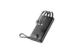 6970453554204 - Powerbank C10 - 10 000mAh (Micro + Typ c + iPhone) Ladekabel Schwarz (W1116) - Veger