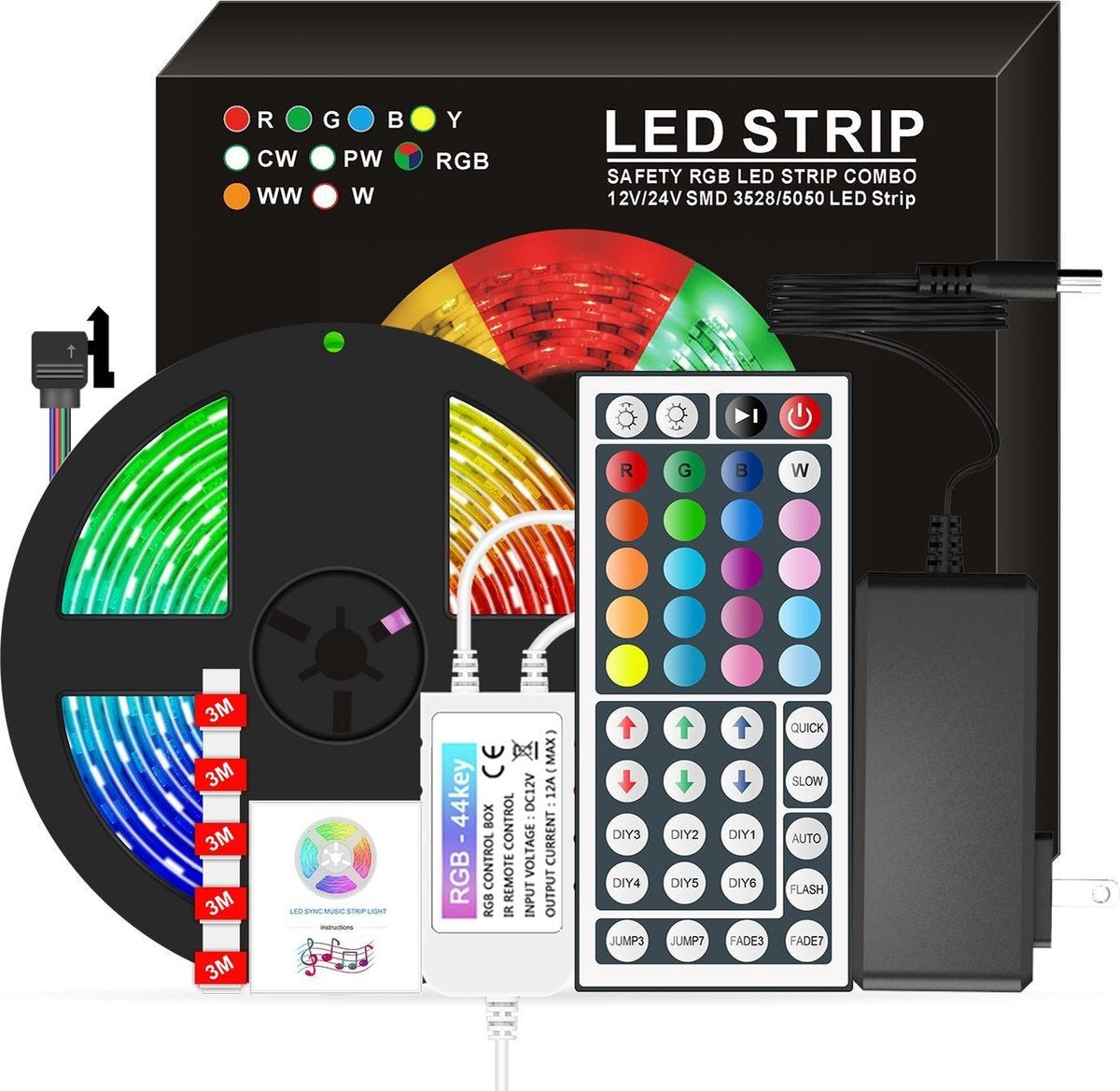 6970488914417 - Sunbird Brightness Led strip - 5 Meter - RGB 300LED - IP20 - Color Ambiance - inkl Fernbedienung