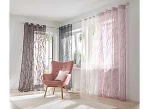 6970901555821 - Gardine HEINE HOME Gardinen Gr 225 cm Multifunktionsband 140 cm lila (mauve) Transparente Gardinen