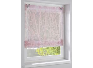 6971583922123 - Raffrollo HEINE HOME Raffrollos Gr 140 cm Für Hakenaufhängung 80 cm lila (mauve) Raffrollos transparent