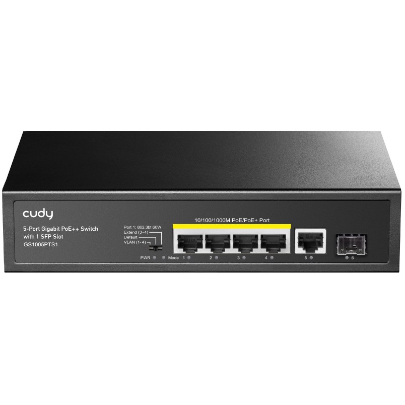 6971690791704 - Cudy GS1005PTS1 - 10 - Switch - 5 x 10 100 1000 (PoE) - Desktop - PoE+ (120 W)