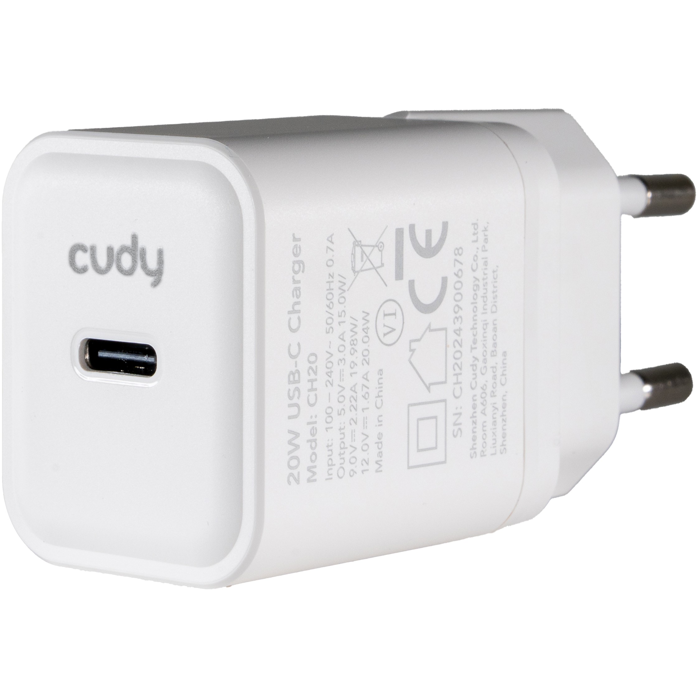 6971690793906 - 20W USB-C Charger with EU Plug